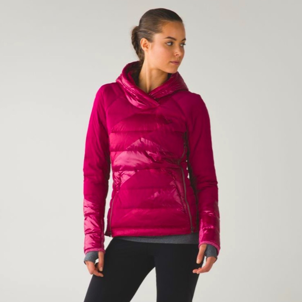 Lululemon Down Right Cozy Pullover Puffer Jacket Berry Rumble Winter Coat Size 4